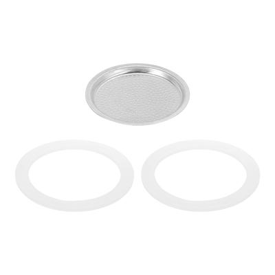 Uxcell Aluminum Coffee Pot Parts for Stainless Steel Espresso Maker with 1 Filter and 2 Silicone Gasket Seals 56x49x4mm 3 Cup Mocha Coffee Maker Pot
