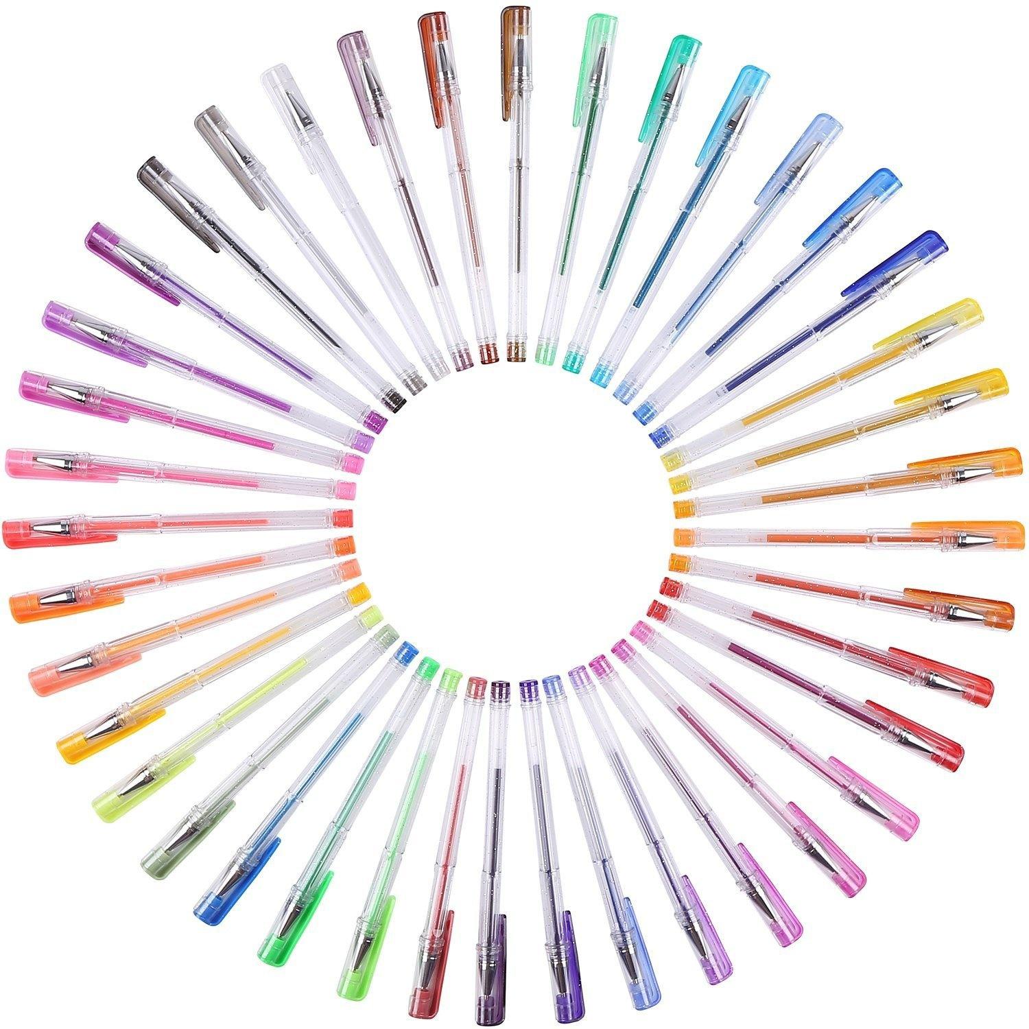 120 Ricariche Per Penne Gel - Set Completo Con Glitter, Neon, Metallizzati E Gouache - Per Libri Da Colorare E Diari