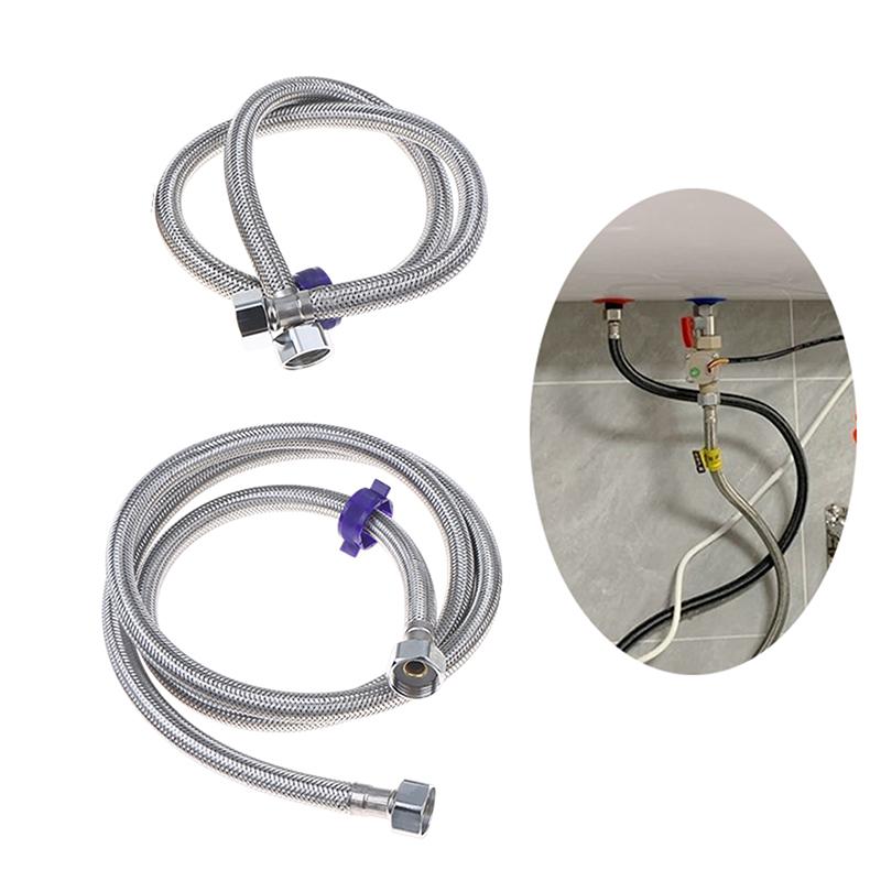 304 Stainless Steel Faucet Braided Water Pipe 1/2 Inch High Pressure Toilet Heater  And Cold Water Inlet Flexible Hose