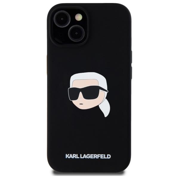 Karl Lagerfeld Klhmp15Sskhpplk Iphone 15 6.1 Czarny/Black Hardcase Silicone Karl Head Print Magsafe