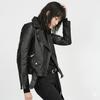 Black Soft Women's Stylish Biker Jacket Real Lambskin Leather Motorcycle Fit