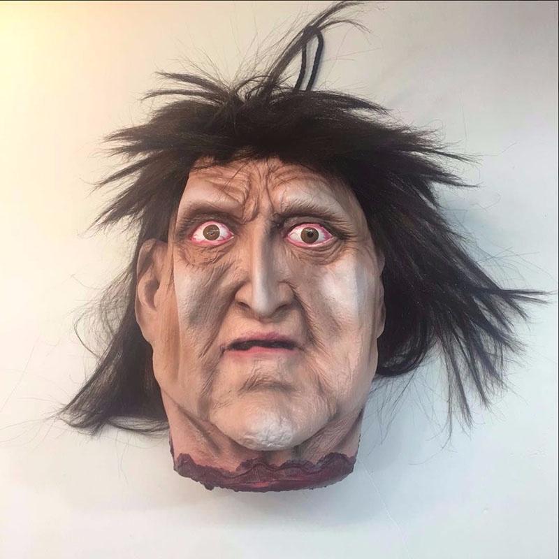 Decoration Halloween Party Props Bloody Prank Toy Hanging Severed Head Human