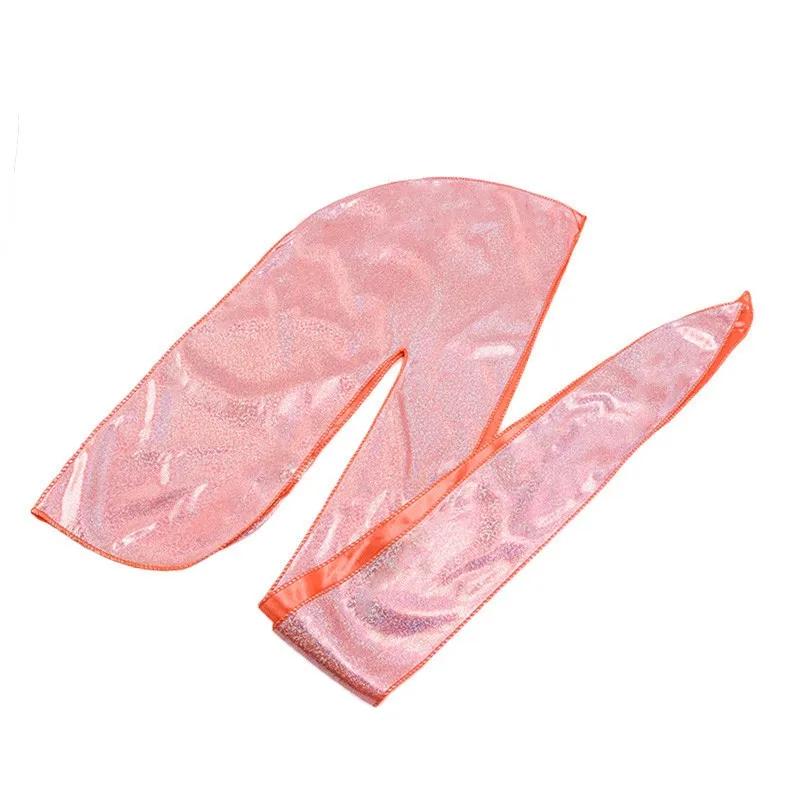 Unisex Adult Satin Long Tail Doo Rag Durag Bandanas Cap Pirate Hat Turban Men Hip Hop Headband Biker Headwrap Women Headwear