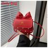 Girl Butterfly Knot Pu Mini Shoulder Bag With Cell Phone Pocket For Daily Use