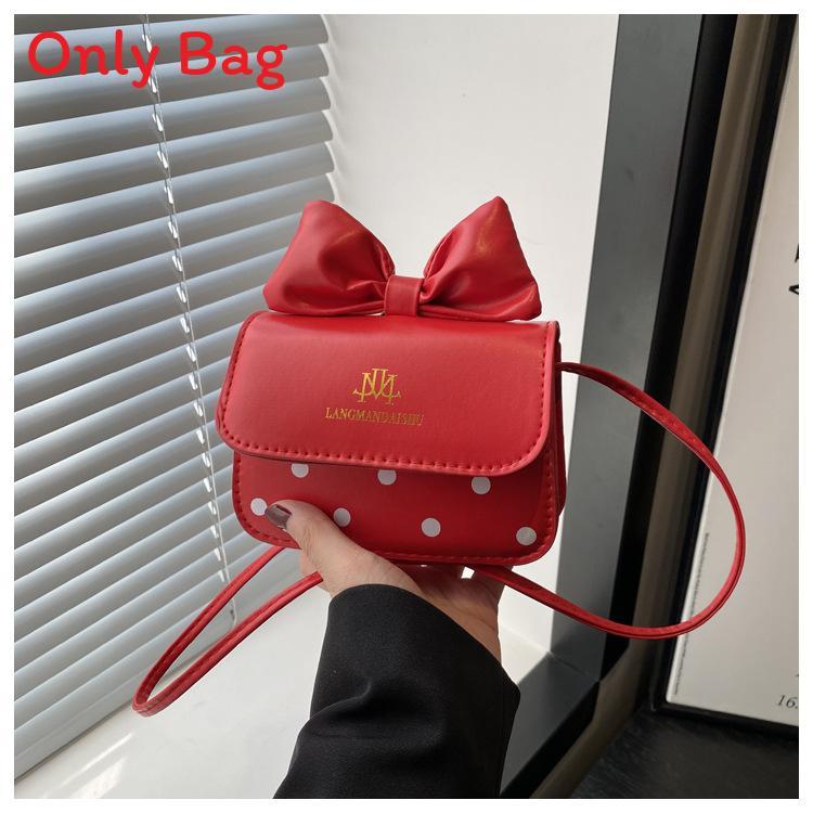 Girl Butterfly Knot Pu Mini Shoulder Bag With Cell Phone Pocket For Daily Use