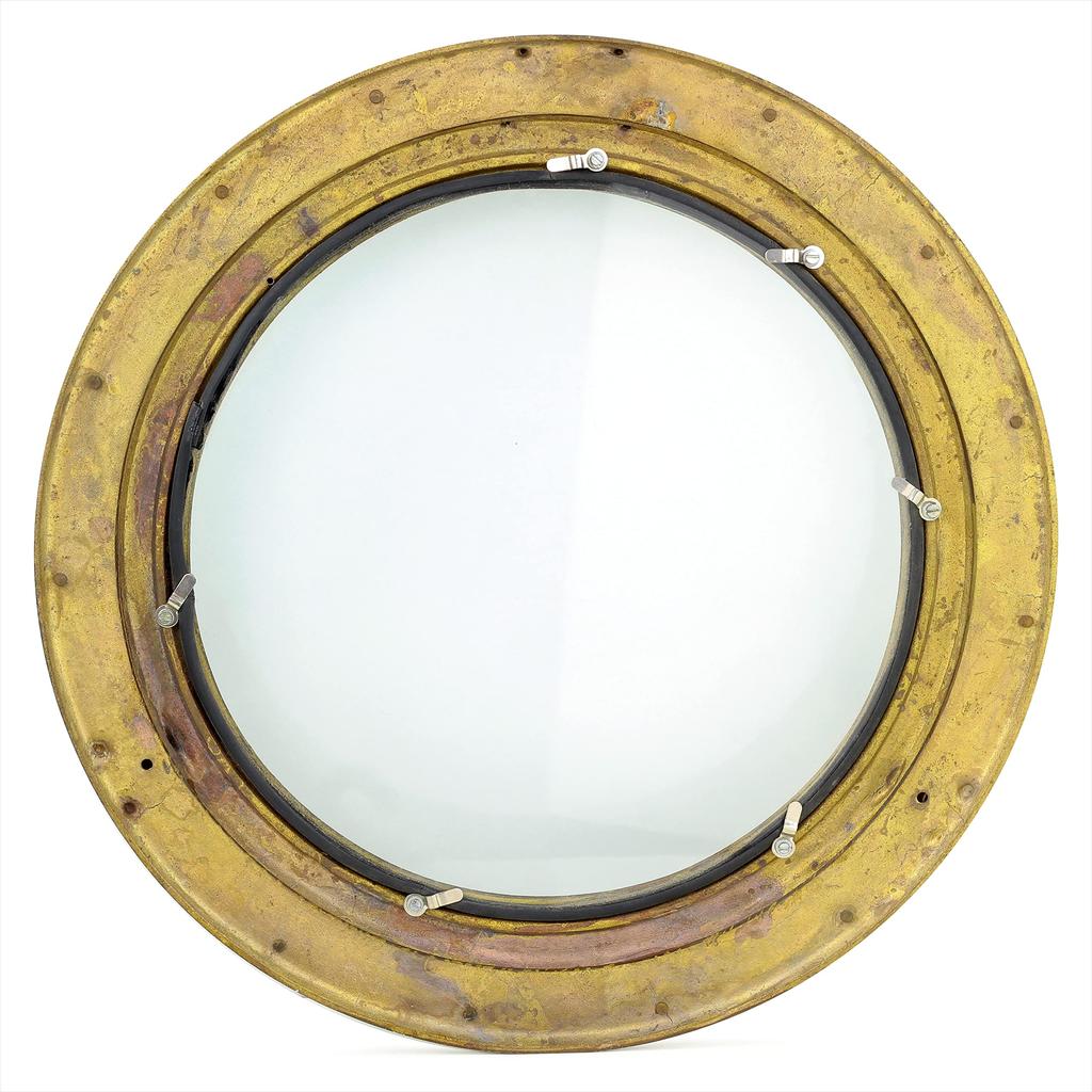 Nagina International Antique Brass Porthole Mirror | Maritime Ship's Decor | Wall Hanging (17 Inches) [B01J069X02] 8E-EU97-RQT2