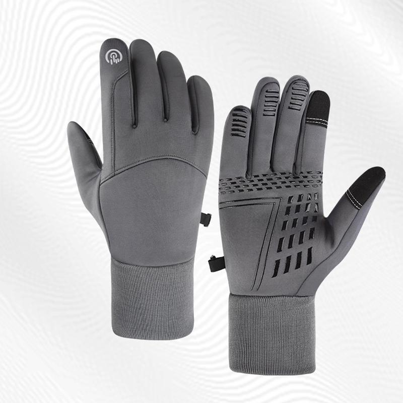 Men's and Women's Outdoor Hiking Skiing Anti-Slip Touchscreen Windproof Waterproof Fleece-Lined Warm Gloves