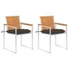 VidaXL Garden Chairs with Cushions 2 Pcs Solid Acacia and Steel, 18kg, Fabric (100% Polyester), Mole