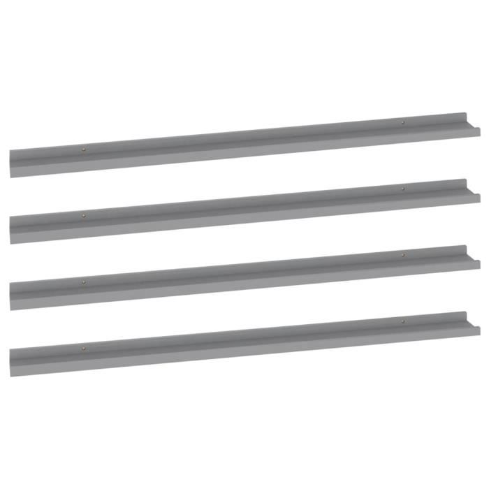 VidaXL Wall Shelves 4 Pcs Grey 115x9x3 Cm