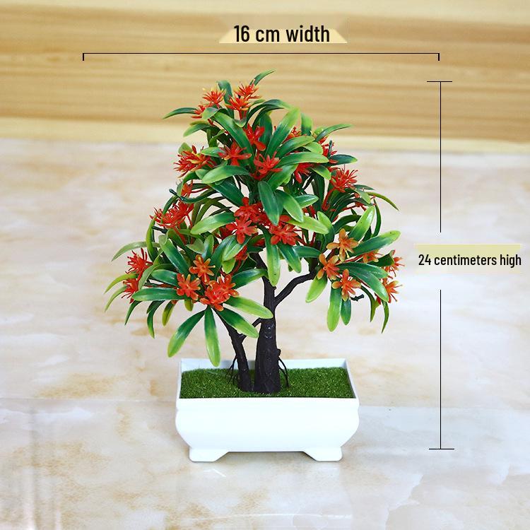 Creative Home Decor: Artificial Bonsai Grass Balls and Mini Cherry Snow Ball Trees