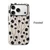 Delicate Organic Black Cream Floral Stem Pattern Art Film Aesthetic Protective Shockproof Bumper Phone Shell Cover For iPhone 14 15 16 Pro Max Plus