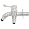 Rubinetto Acqua Filettatura Maschio G1/2 Doppia Uscita Acciaio Inossidabile Rubinetto Acqua per Giardini Lavatrici