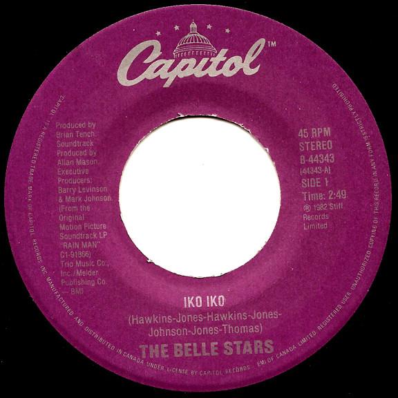 

7inch Record BELLE STARS - Iko Iko B44343 Capitol Records 1988 Canada Dance & Electronica Used