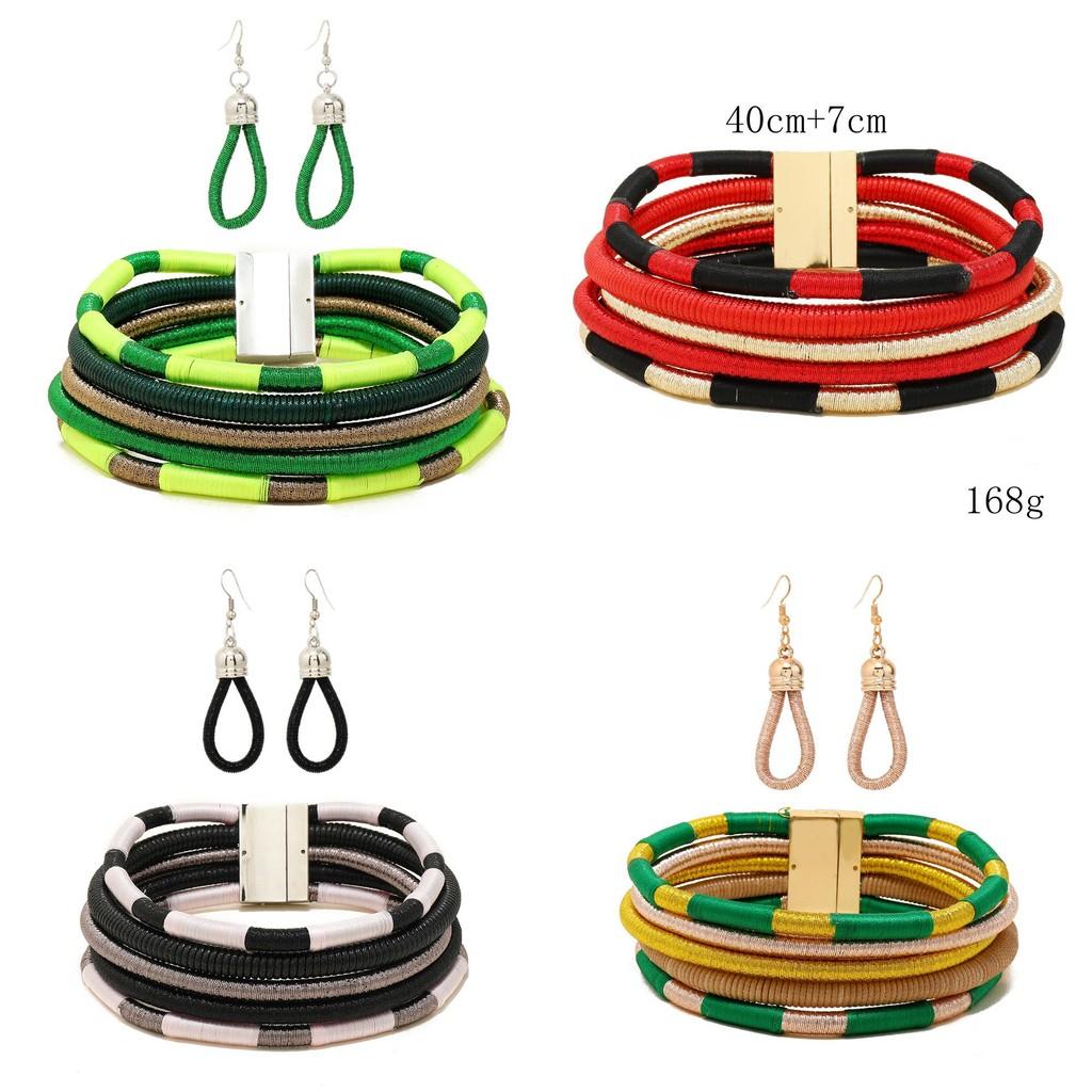 African Flare Jewelry Set With Electroplated Alloy Chains And Celestial Pattern Accessories For Women