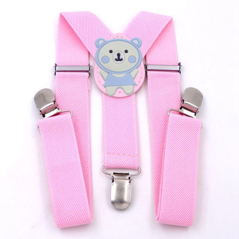 Beige Cartoon 3-Clip Y-Shaped Suspenders for Boys and Girls