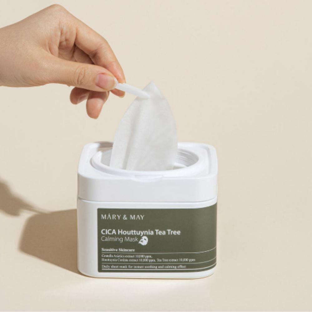 

Mary&May Cica Houttuynia Cordata Tea Tree Calming Mask 30 Sheets - Daily Soothing & Pore Care