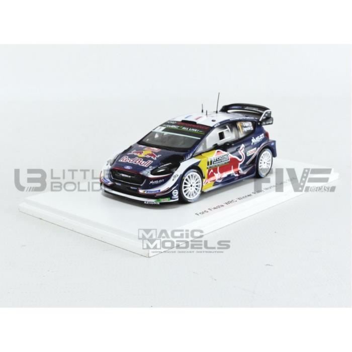 Voiture Miniature de Collection - SPARK - FORD Fiesta WRC - Bleu / Argent - 1/43 - Monte Carlo 2018
