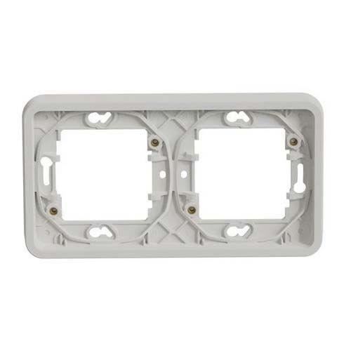 Cadre encastré - schneider - mureva styl - 2 postes - horizontal - blanc ral 9003