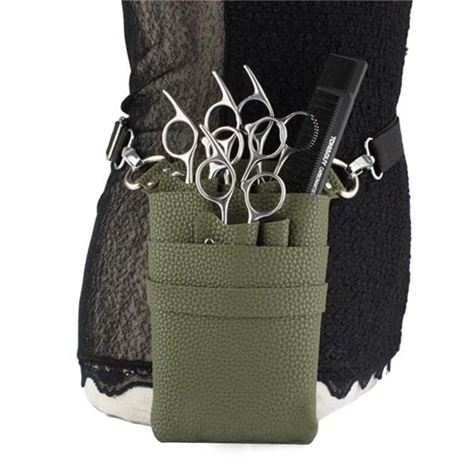 Leather Bag Case with Adjustable Belt Belt for Storing Hairdressing Tools Scissors Clips Holster
