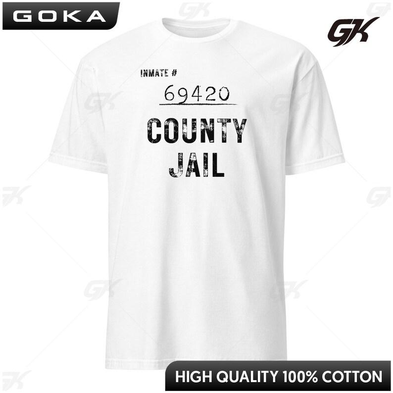 Funny Inmate Costume County Jail Cotton Shirt Halloween Tee EASY Last Minute Outfit Unisex Clothes Graphic T Shirts Harajuku