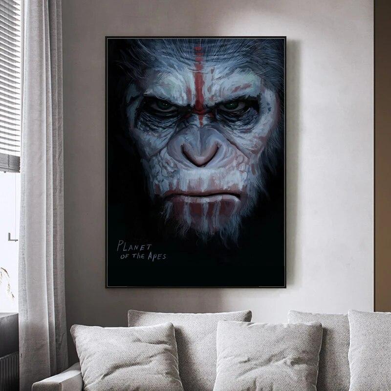 Rise Planet Maymunlar Tuval Boyama Hayvan Orangutan Posteri ve Baskılar Duvar sanat resmi Cuadros Ev Dekor Oturma Odası için
