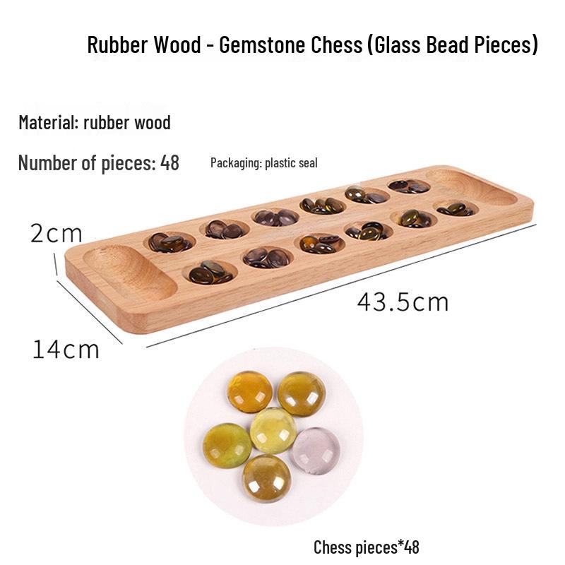 Kids' Gem African Chess Puzzle: Wooden Beads Sorting & Planting Checker Game
