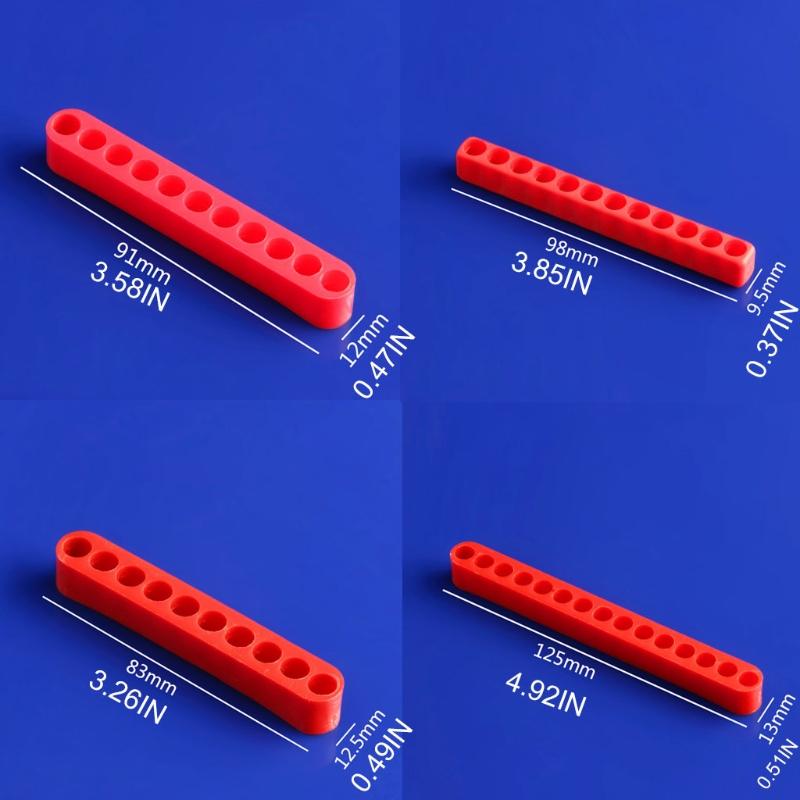 5 Pieces 12 Holes Hex Bit Organiser Screwdriver Bit Holder Plastic 1/4 Inch Hex Shank Drill Bit Storage for Case