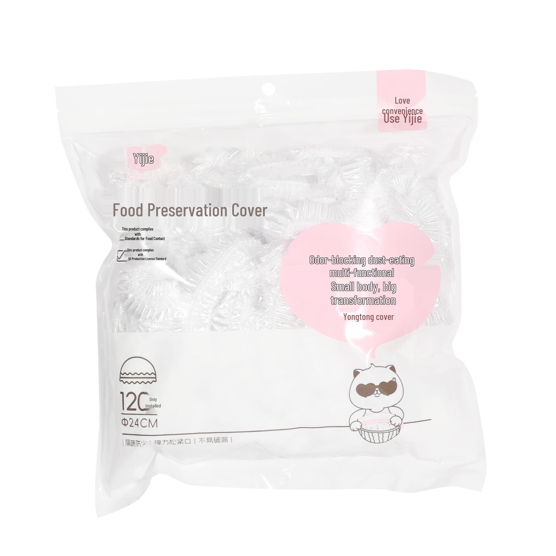 Yi Jie 120 Pcs Disposable Transparent Bowl Covers for Food Storage