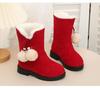 Girls' New Fleece-lined Snow Boots, Children's Cotton Shoes
