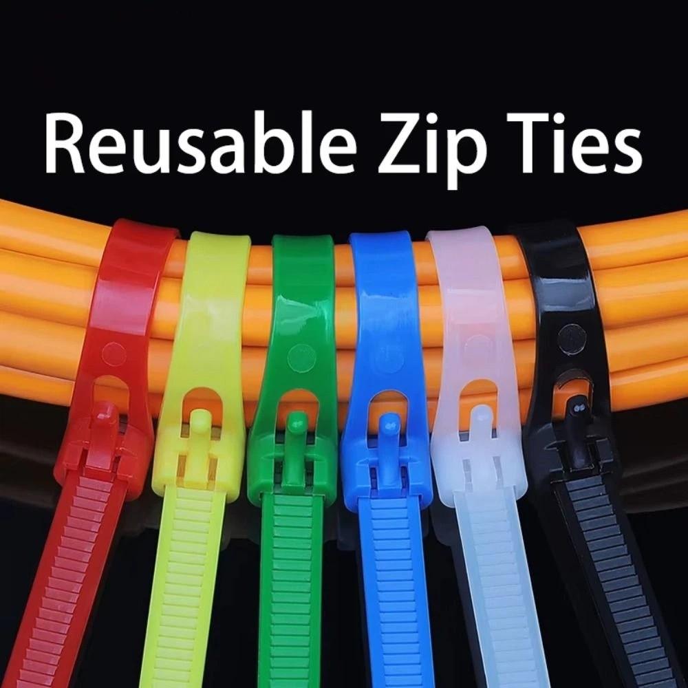 100 PCS Durable Self-locking Zip Ties Heavy Duty Car Instrument Zip Ties Cable Stripper Tool