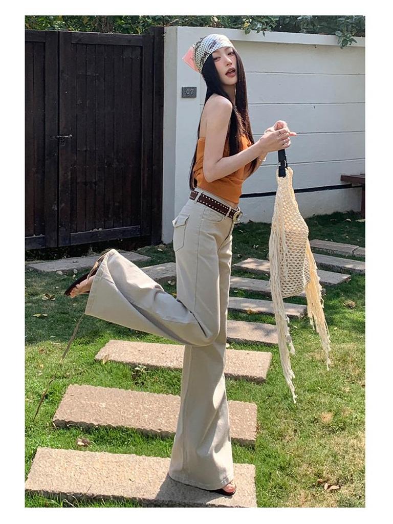 American-Style Low-Rise Stretchy Micro-Flare Jeans for Women - 2026 Spring Collection, Loose Fit Bell Bottoms