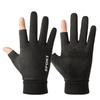 Warm Gloves Suede Plus Velvet Outdoor Riding Driving Anti Slip Two Finger Half Finger Touch Screen Autumn and Winter Gloves