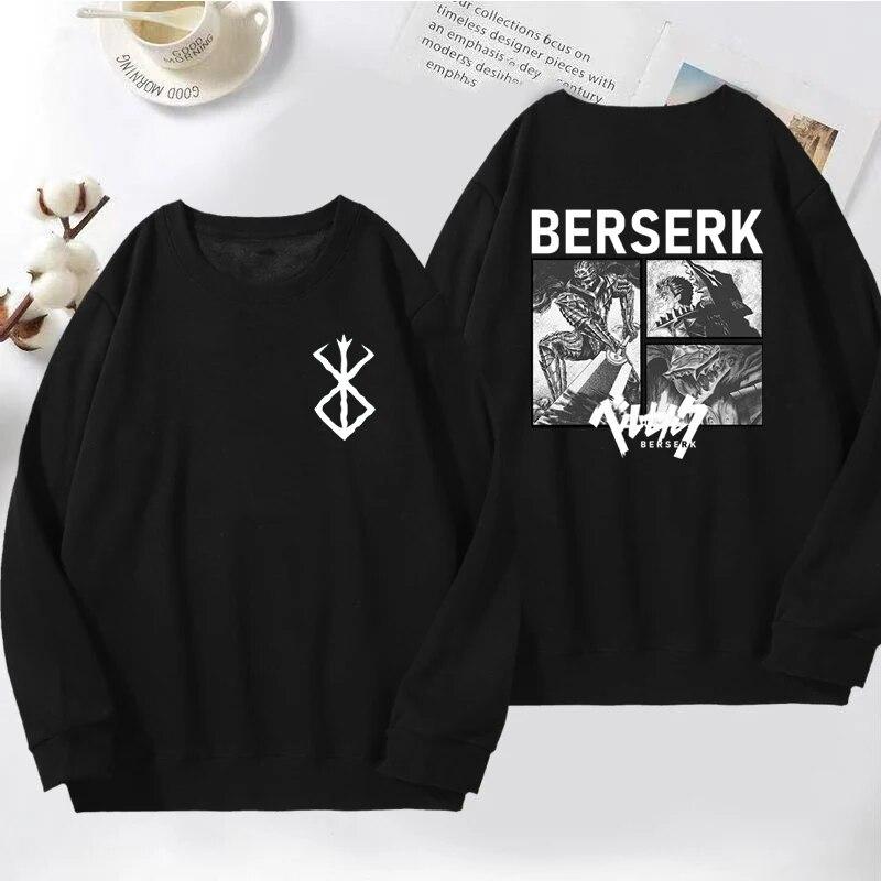 

Толстовки с капюшоном из японского аниме «Берсерк Кишки», модные повседневные винтажные пуловеры с рисунком аниме, топы Y2k, толстовки унисекс