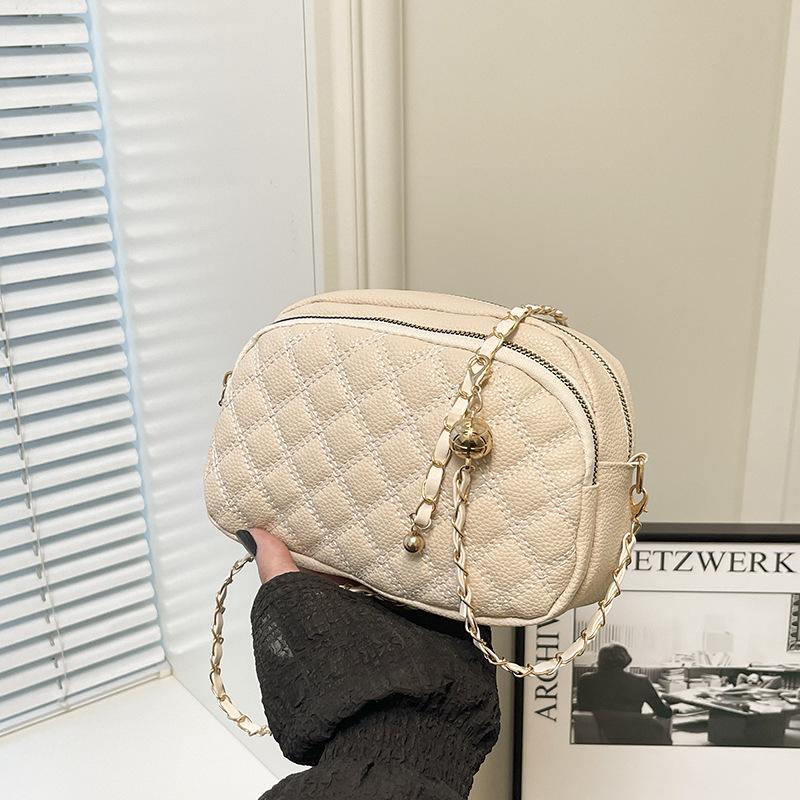 

Small bag women s chain rhombus texture mobile phone change bag new fashion messenger bag versatile single shoulder белый