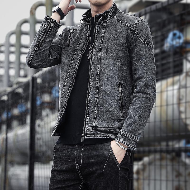 Men's 2021 Slim Fit Retro Denim Jacket - Autumn/Winter Korean Style
