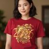 2026 Year of The Horse Cotton TShirt Chinese New Year Tee Lunar New Year Gift Red Gold Horse Zodiac 1717 Lucky Celebration Tees