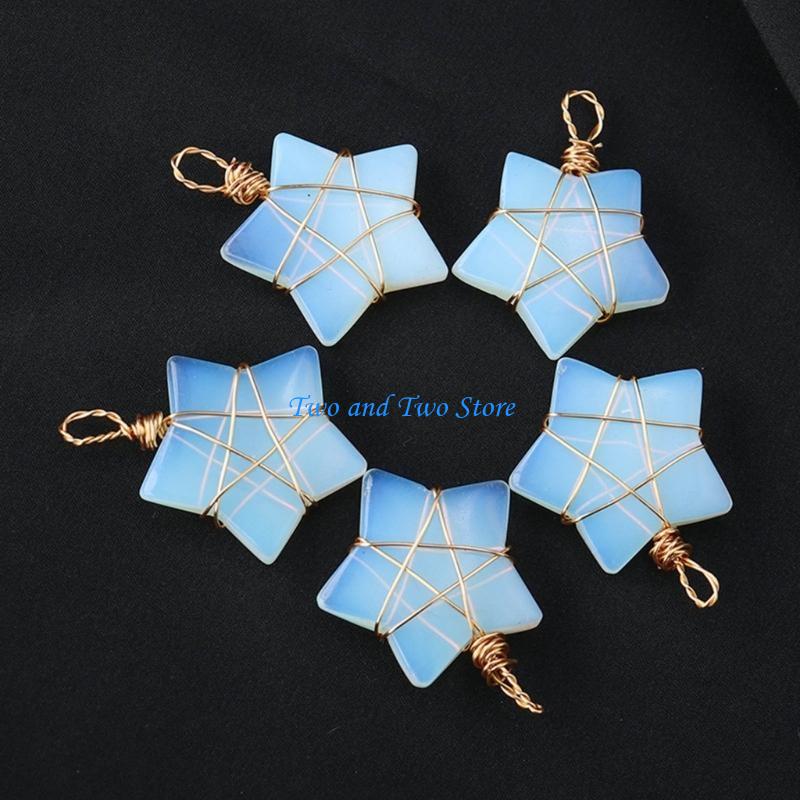 HX6F Opal Pendant Jewelry Star Choker Party Jewelry Gift for Teens Women Girlfriends