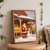 Christmas digital painting oil painting art Santa Claus snowman gingerbread house winter farm landscape kit hand painting home decoration painting