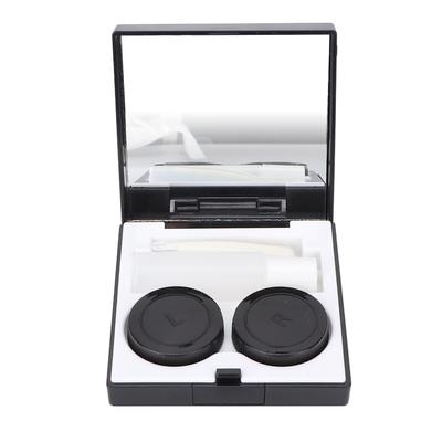 Contact Lens Case Box Kit Portable Contact Lens Storage Holder Tweezers Solution Tube Black