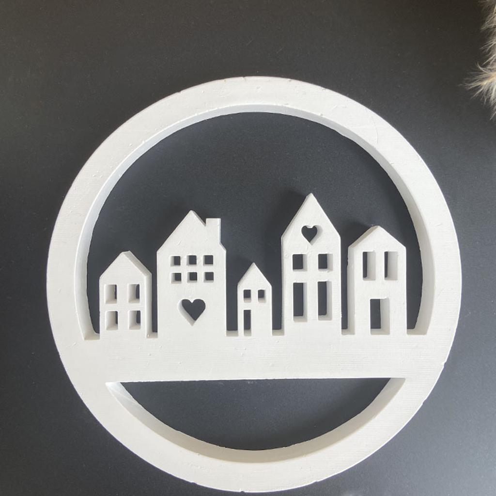 Hollow House Wreath Resins Molds for Making Tealight Holder Decorations Holiday Gift Room Decorations Art Craft Project