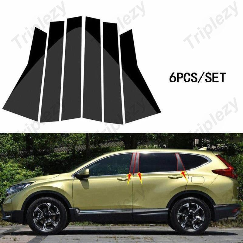 

For Honda CRV CR-V Gen 5 2017- 6Pcs Glossy Black Car Window Door B C Pillar Post Cover Trim Carbon Fiber Chrome PC Sticker чорний