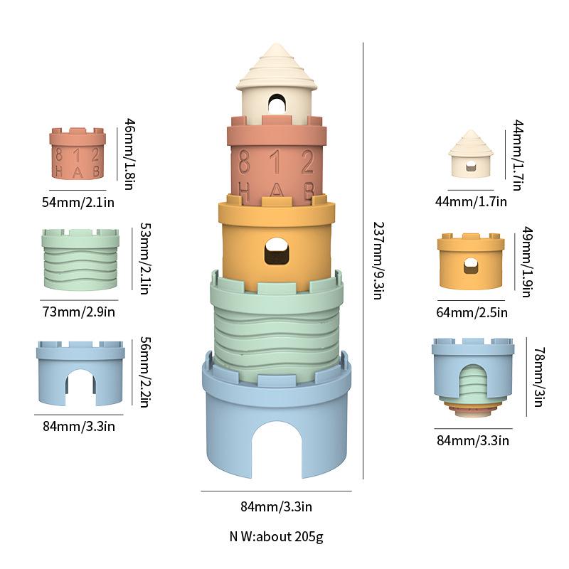Colorful Silicone Stacking & Number Building Blocks for Early Learning