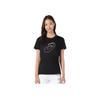 Asics Logo Print Pullover Round Neck Moisture Wicking Quick Dry Short Sleeve T-Shirt Women T-Shirt Black 2012C962-001