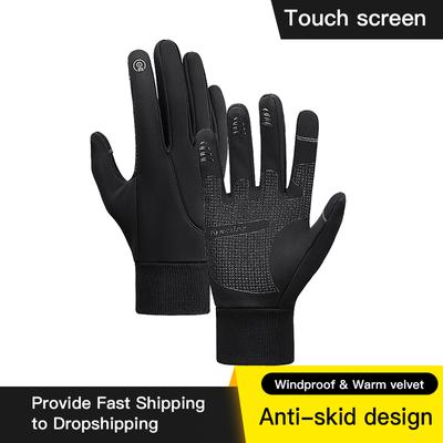 Guanti invernali da uomo ciclismo bici da donna pile termico vento freddo impermeabile touch screen bicicletta caldo corsa all'aperto guanto da sci