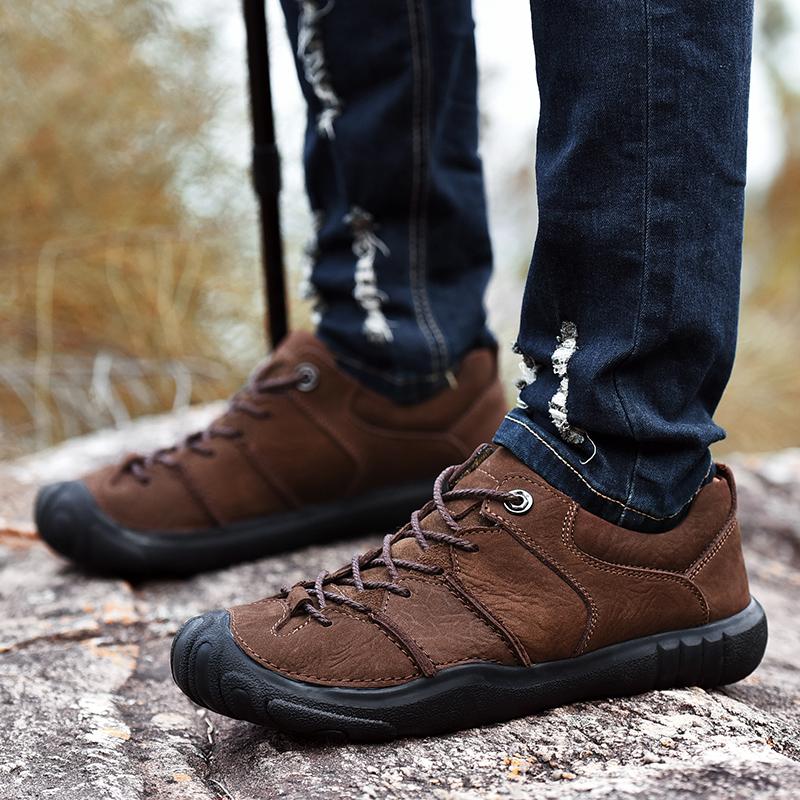 Italian Men's Genuine Leather Casual Shoes Handmade Soles Anti Slip Men's Oxford Shoes High-quality Outdoor Sports Shoes