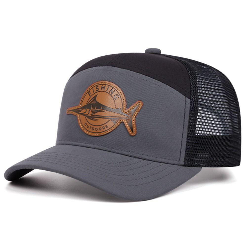 Shark Pattern Baseball Cap Adjustable Trucker Hat Summer Fishing Cap  Outdoor Sport