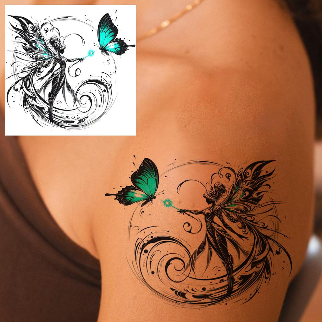 1 Sheet Butterfly Temporary Tattoos For Women Hands Clavicle Neck, Fake Tattoo Stickers Waterproof Long Lasting Realistic Tatoos