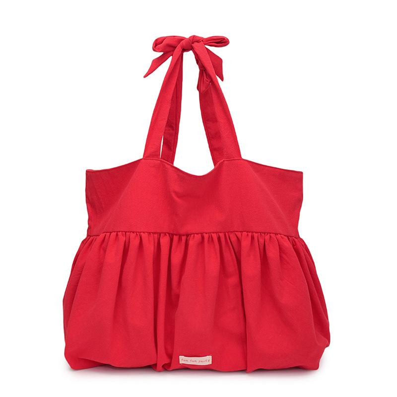 

University class simple and versatile casual shoulder canvas bag women s 2025 new large-capacity fashion tote bag красный