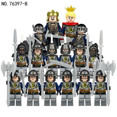 16 stücke MOC Mittelalterlichen König Ritter soldat puppe bausteine