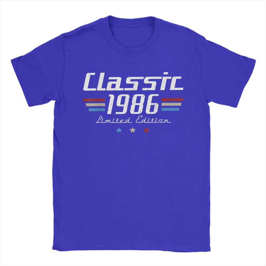 40 Year Old Gifts Vintage Classic 1986 40th Birthday T Shirts Men Cotton Novelty TShirts Round Neck Tee Shirt Clothes Summer